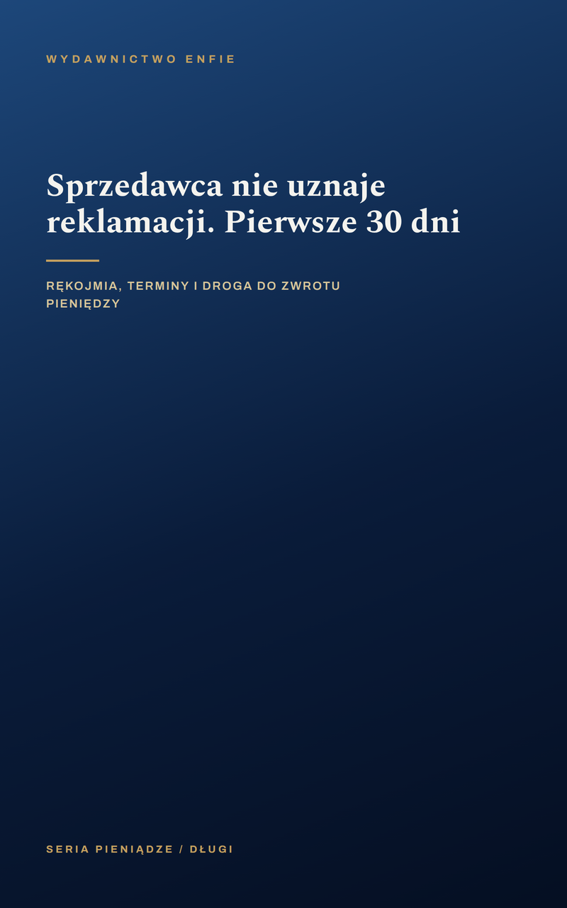 Sprzedawca nie uznaje reklamacji. Pierwsze 30 dni